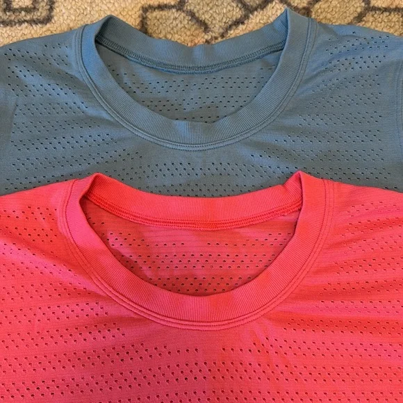 Lululemon size 6 tees in coral and sea foam. Both are in Great condition - Picture 2 of 8